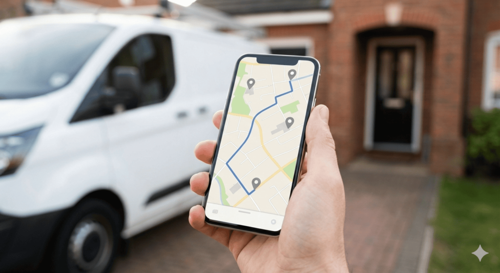 Navigation route for contractor service visits across our service areas in Ontario.