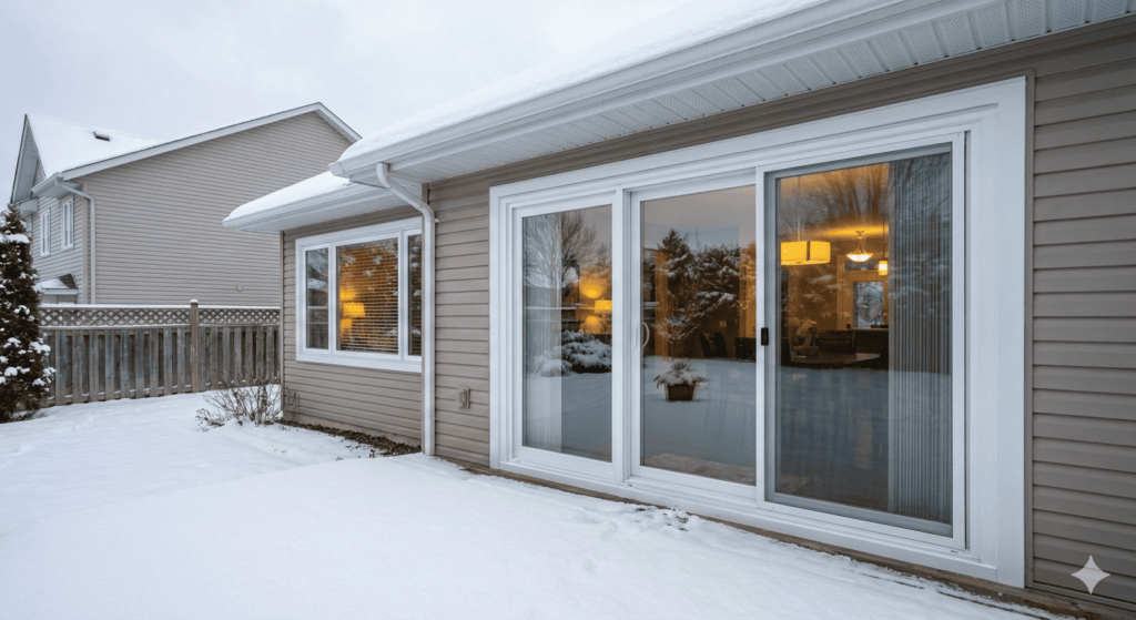 Sliding glass patio doors installed on a home in Barrie, ON 