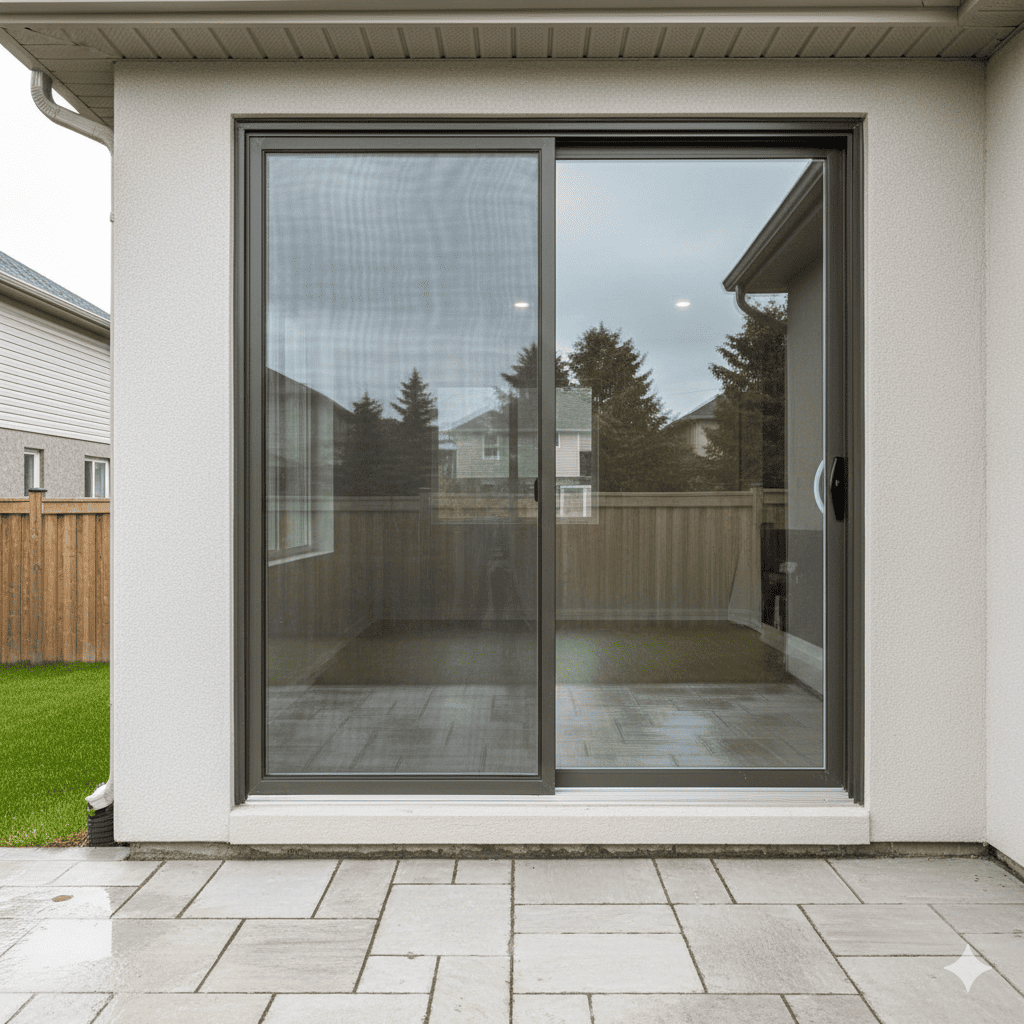 New sliding patio door installed at a home in Barrie, ON.